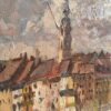 Original Gemälde Hans Grütter – Olten mit Holzbrücke – 1959 – Detail 2