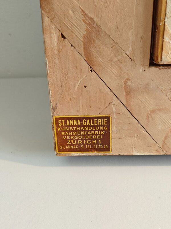 Original Gemälde Hans Grütter – Olten mit Holzbrücke – 1959 – Detail 7