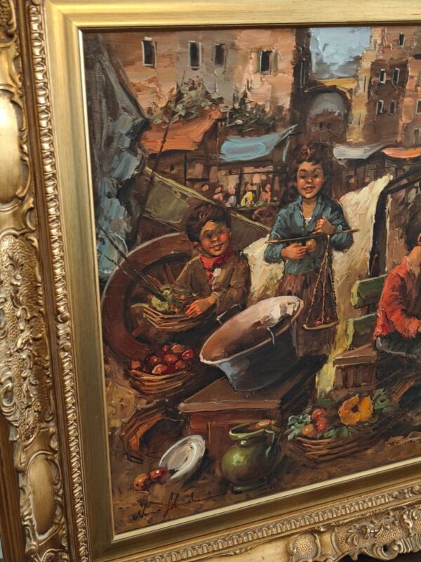 Original Ölgemälde Nino Salvadori – Scugnizzi – 130x100cm – Detail 4