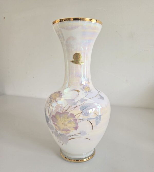 Vintage Vase Opalglas irisierend – Opalina Fiorentina
