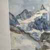 Detail des Aquarells: Zinalrothorn-Gipfel mit Schnee und Gletscher
