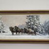 Ölgemälde Langholzfuhre im Winter von Henri Moser, gerahmt, Gesamtansicht