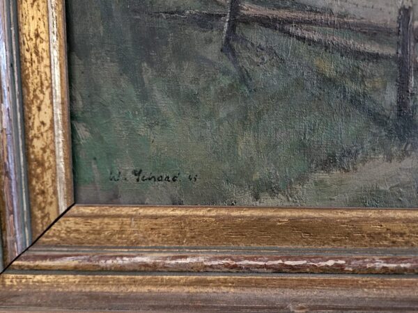 Werner Schaad (1905-1977) original Ölgemälde 1945 Bauernhof – Detail 2